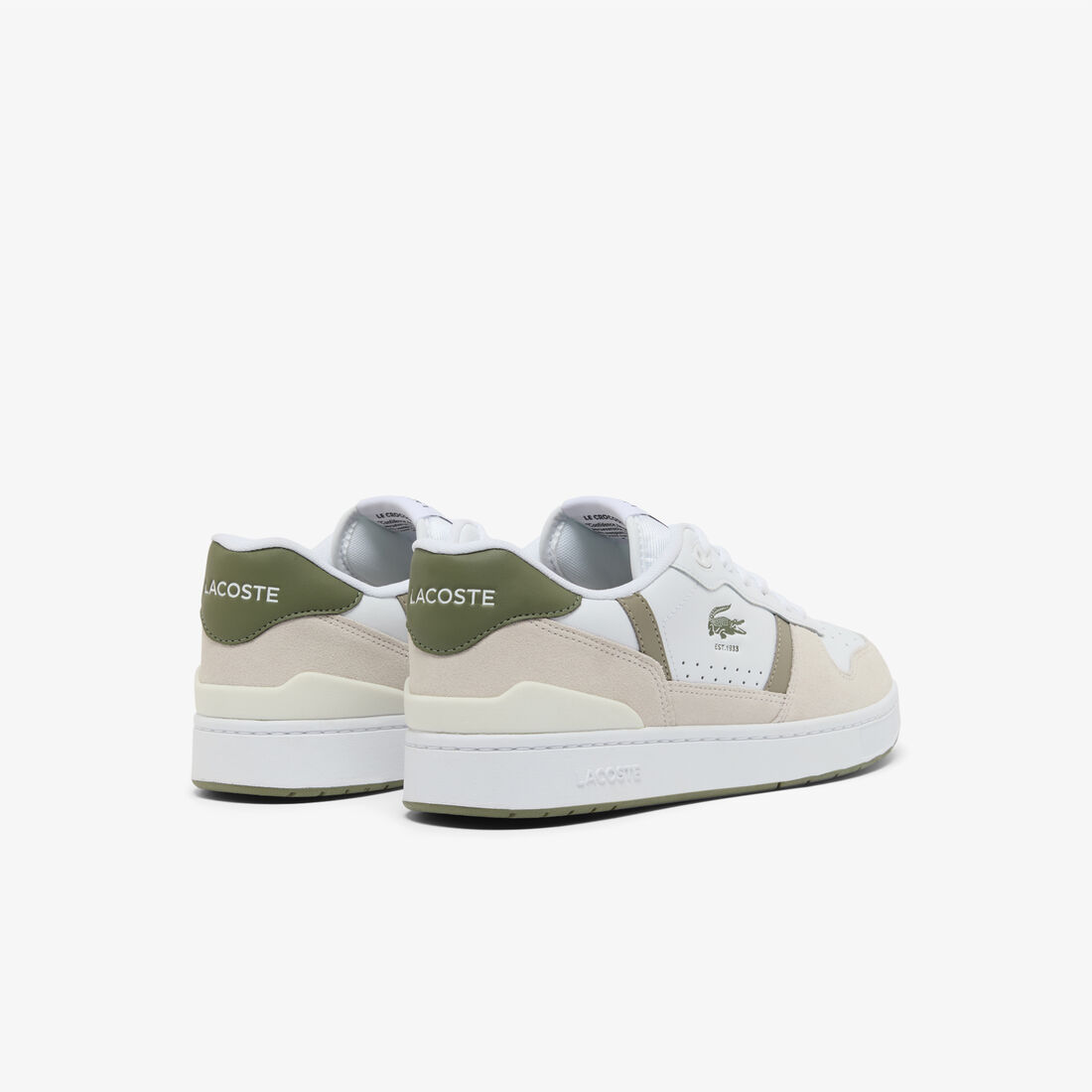 مجموعة أحذية رياضية جلدية للرجال مزودة بمشبك على شكل حرف T Men's T-Clip Set Leather Sneakers - 50SMA0185-2H4