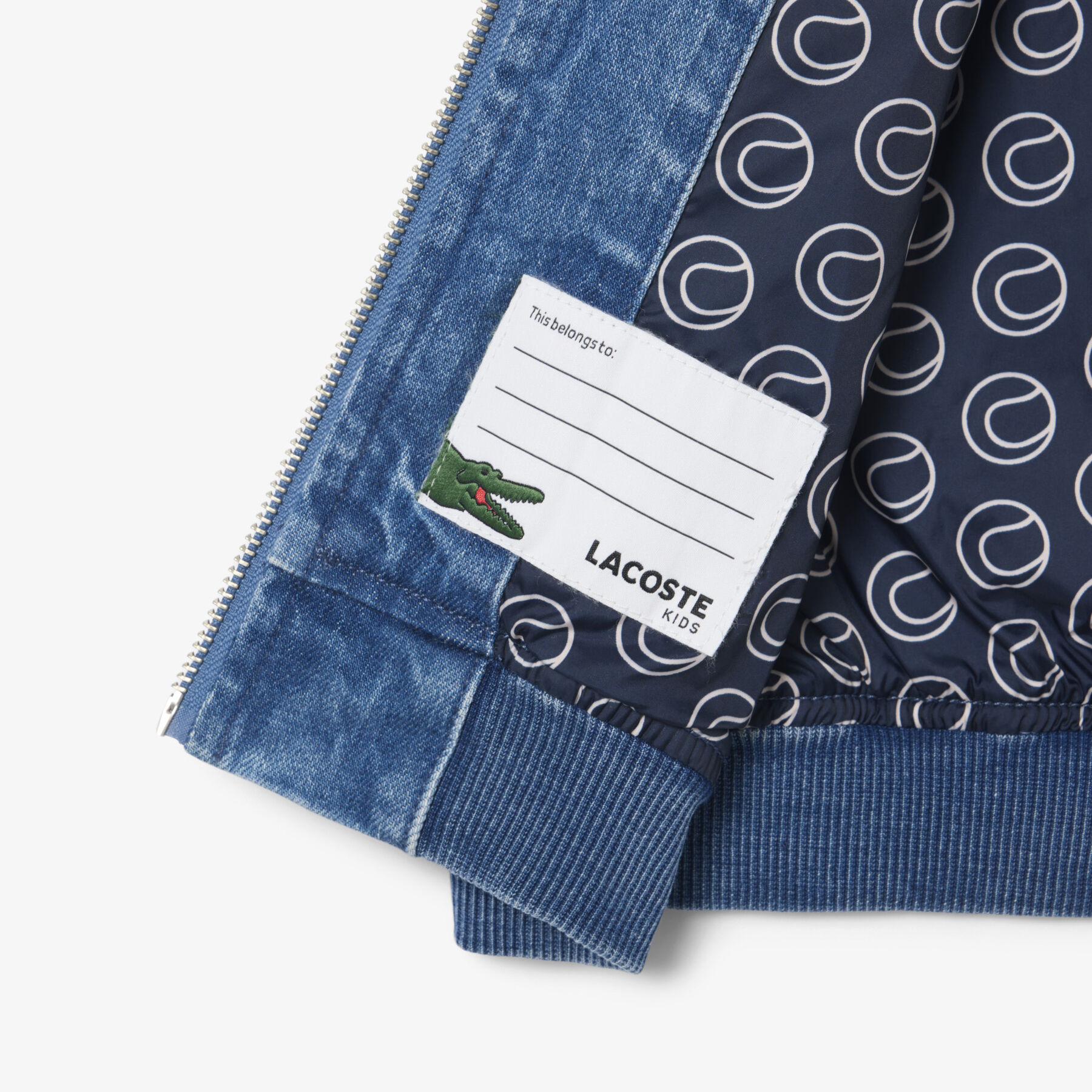 Padded Badge Accent Denim Bomber Jacket lacoste padded badge accent denim bomber jacket