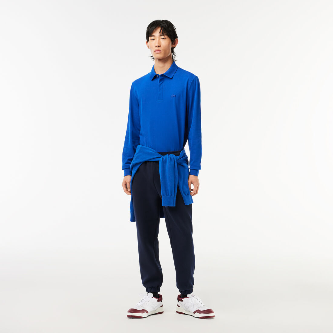 قميص بولو بيكيه باريسي بقصة عادية Smart Paris long sleeve stretch cotton Polo Shirt - PH2481-00-JQ0