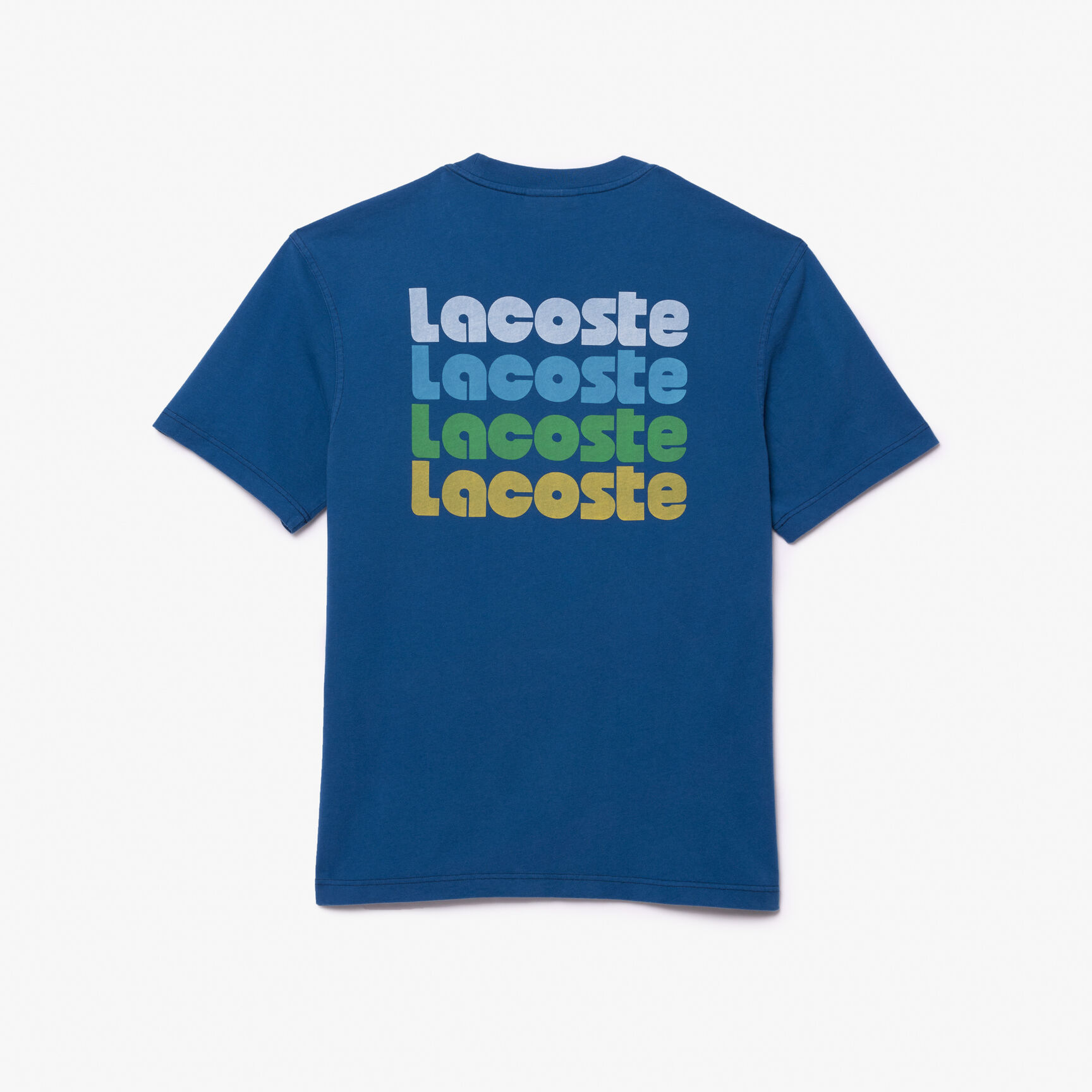 Washed Effect Ombré Lacoste Print T-shirt - TH7544-00-HBM