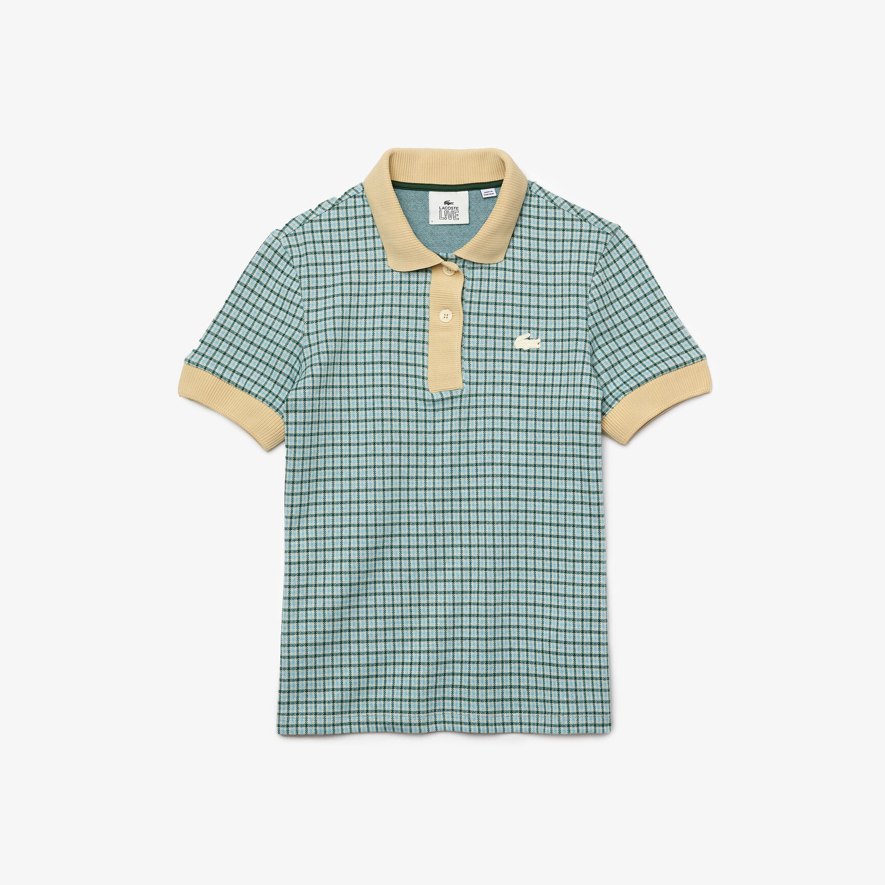 Women's Lacoste L!VE Slim Fit Checkered Cotton Blend Polo Women's Lacoste L!VE Slim Fit Checkered Cotton Blend Polo