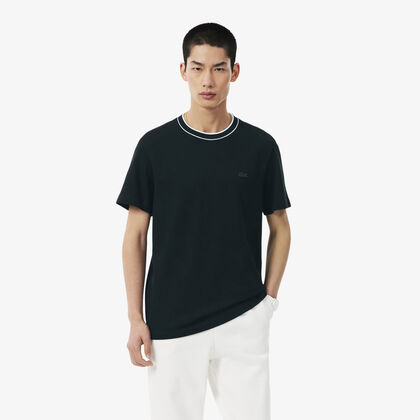 Stretch Pique Stripe Collar T-shirt