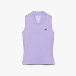lacoste sleeveless stretch dual fabric tennis polo shirt
