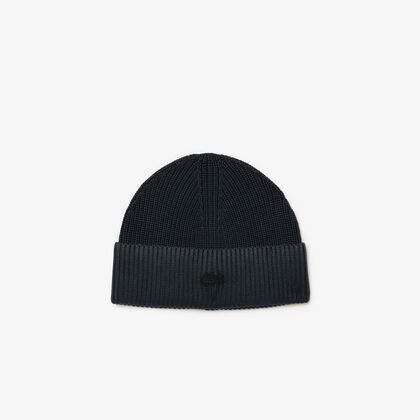 Washed Effect Ribbed Cotton Beanie