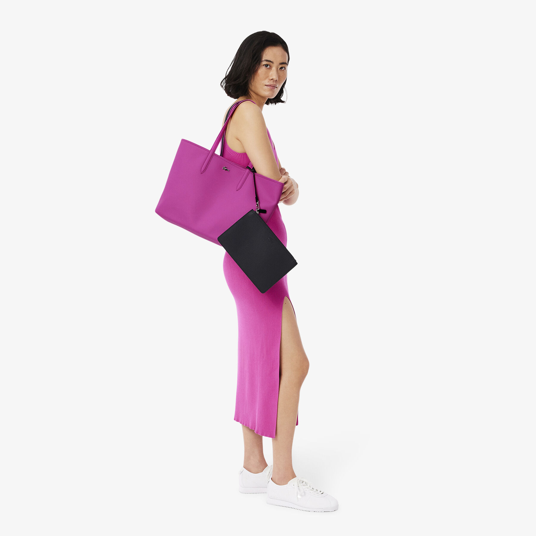 lacoste anna reversible tote with pouch
