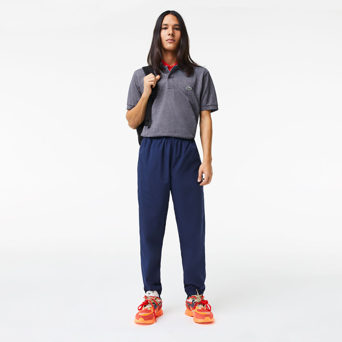 قميص بولو مارل كلاسيكي بمقاس L.12.12 Original L.12.12 Heathered Petit Pique Cotton Polo Shirt - L1264-00-E8G