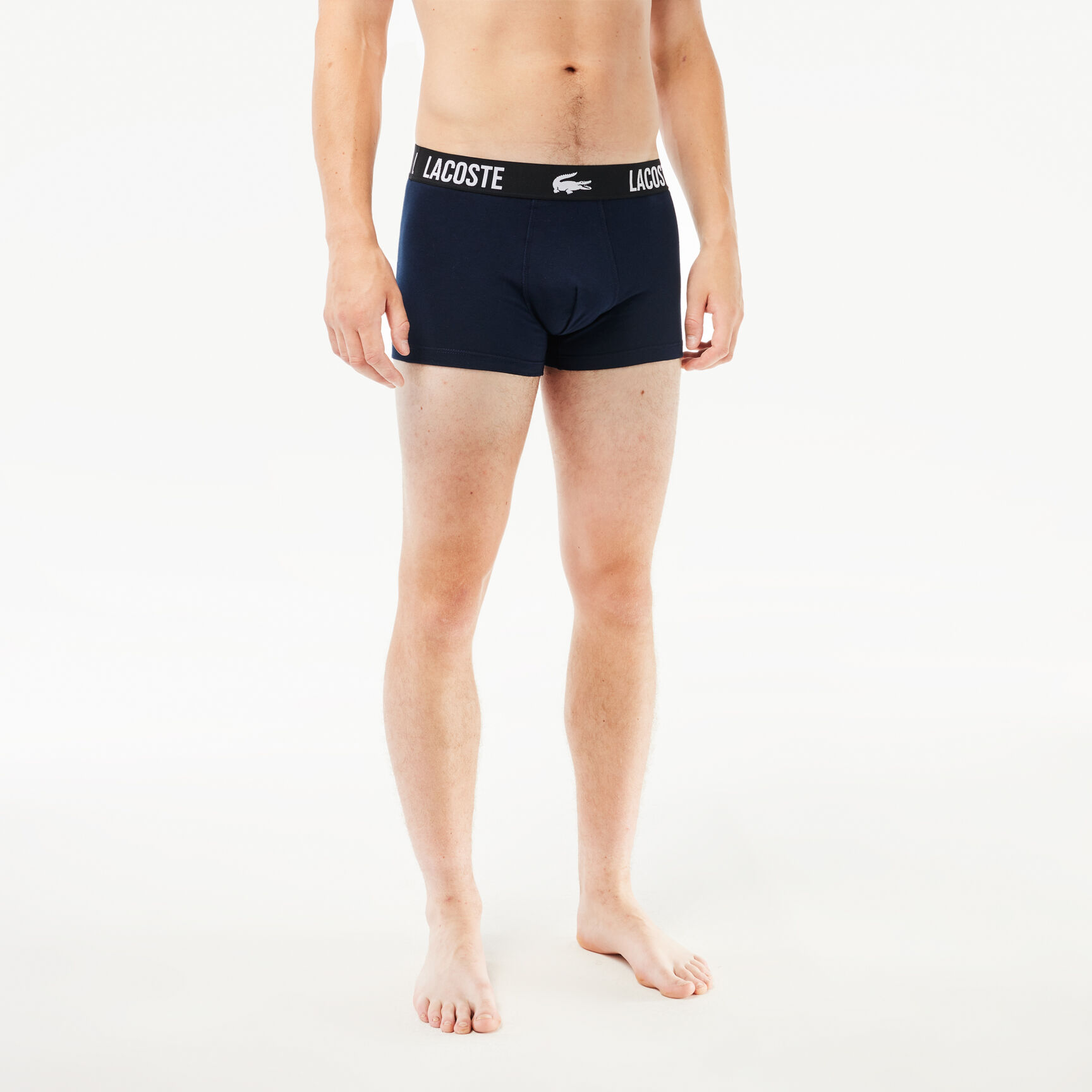 طقم بوكسر جيرسيه قطن مطاطي، 3 قطع 3-Pack Logo Waist Trunks - 5H1309-00-EUF