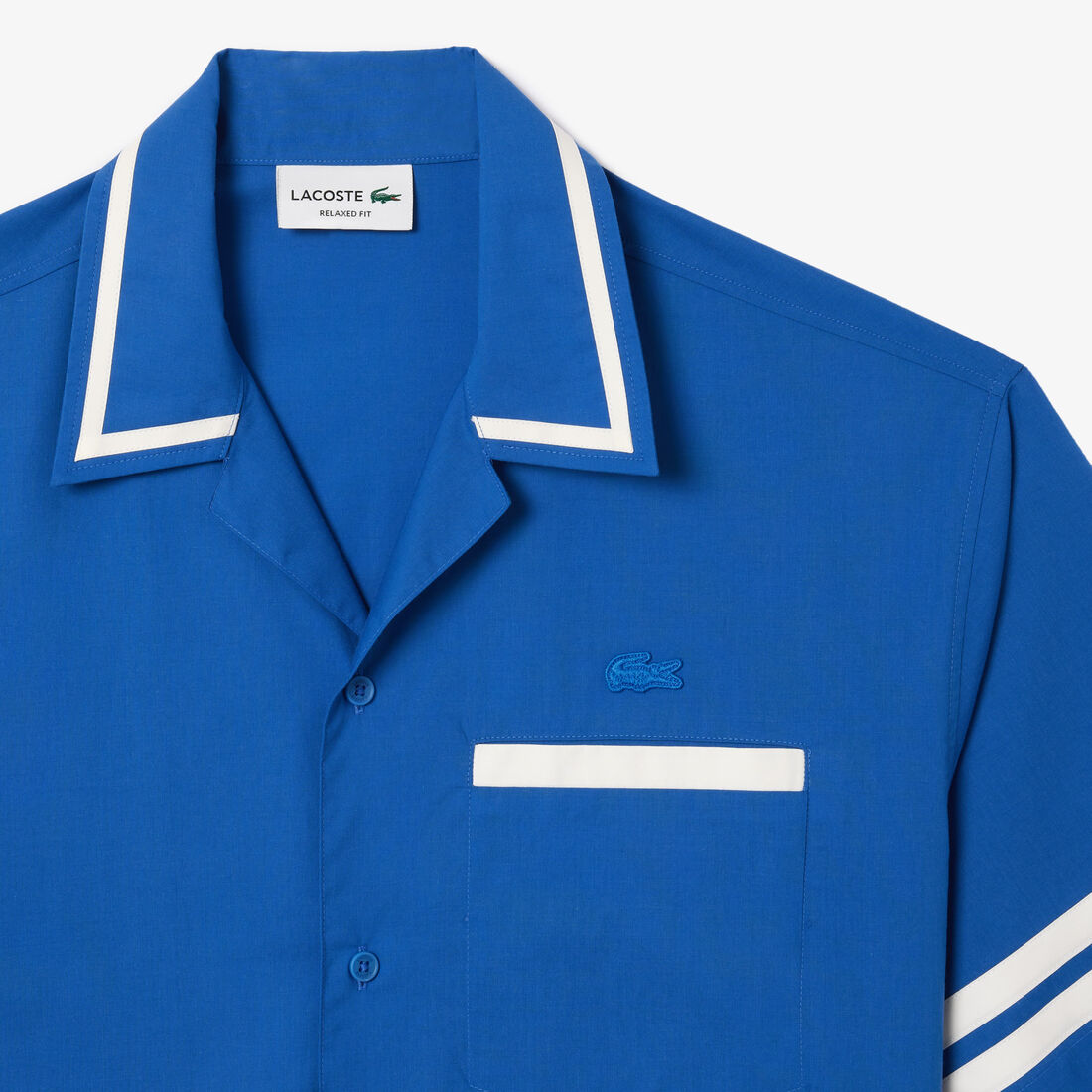 قميص لاكوست قطني طويل بطبعة خلفية Lacoste Back Print Cotton Twill Shirt - CH7225-00-ITV