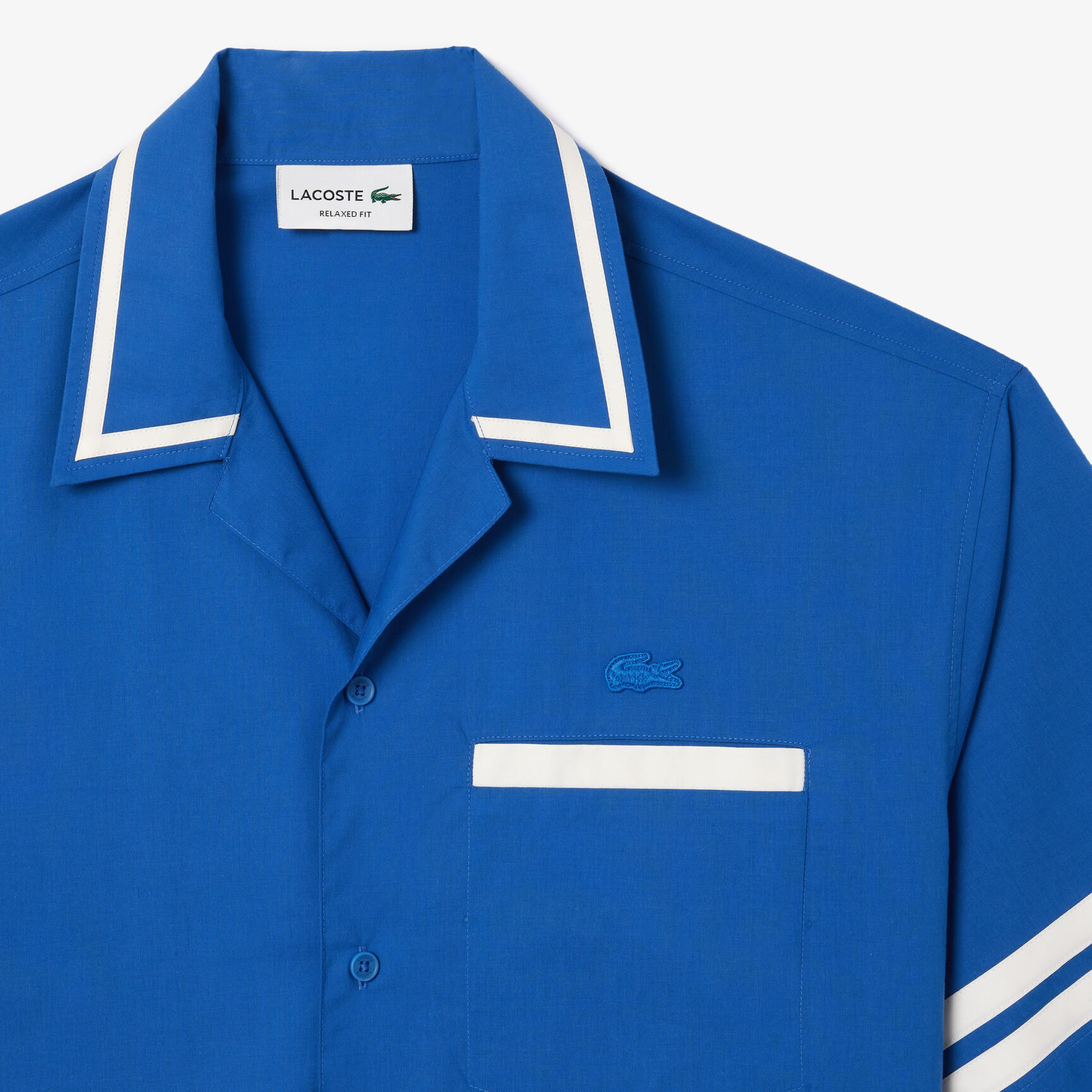 قميص لاكوست قطني طويل بطبعة خلفية Lacoste Back Print Cotton Twill Shirt - CH7225-00-ITV