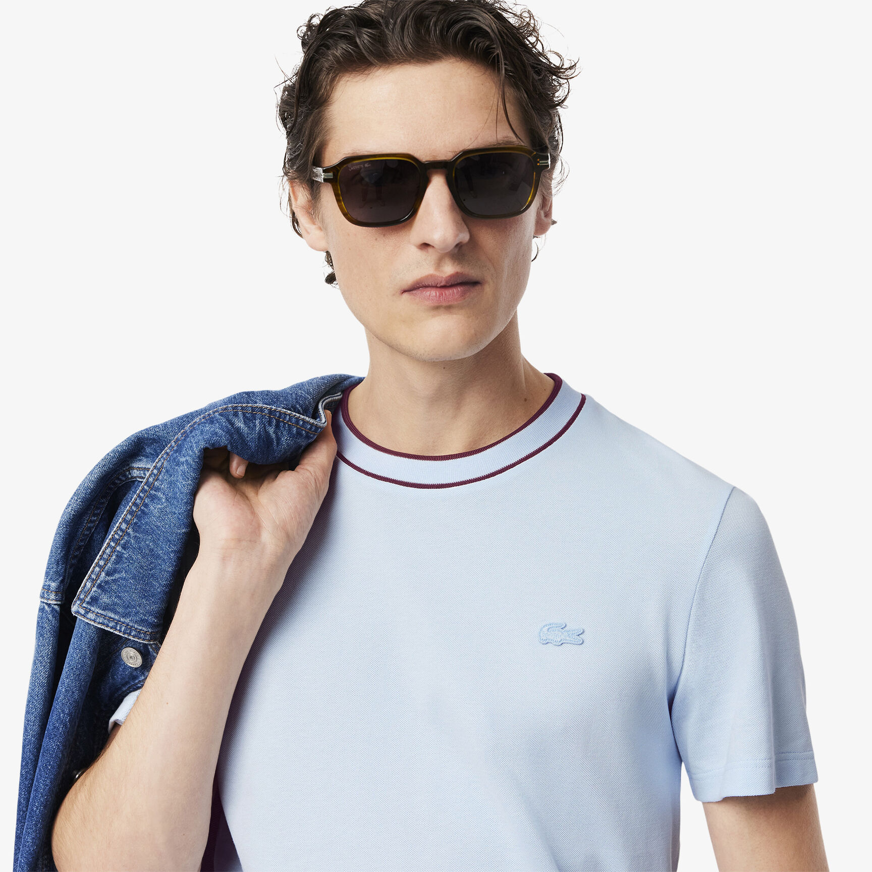 Stretch Pique Stripe Collar T-shirt - TH8174-00-T01