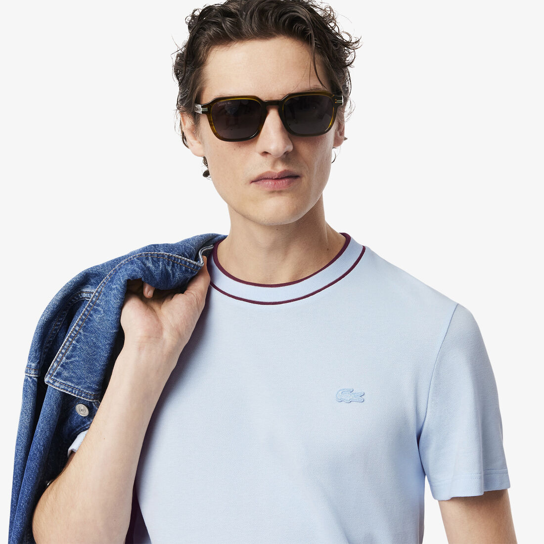 Stretch Pique Stripe Collar T-shirt Stretch Pique Stripe Collar T-shirt - TH8174-00-T01