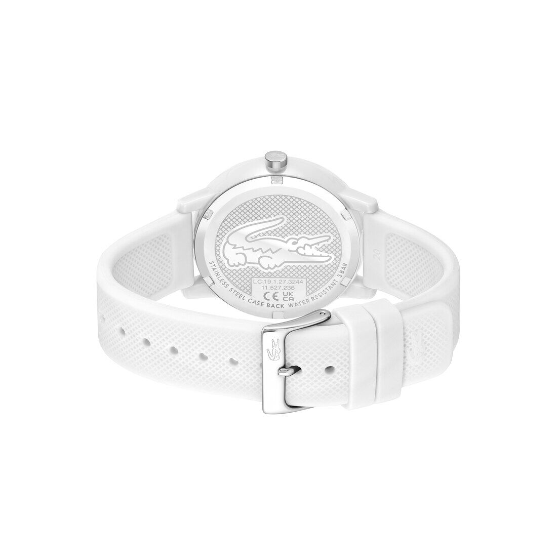 ساعة للجنسين بحزام سيليكون أبيض Men Non-metal Watch - 2011280-WHT