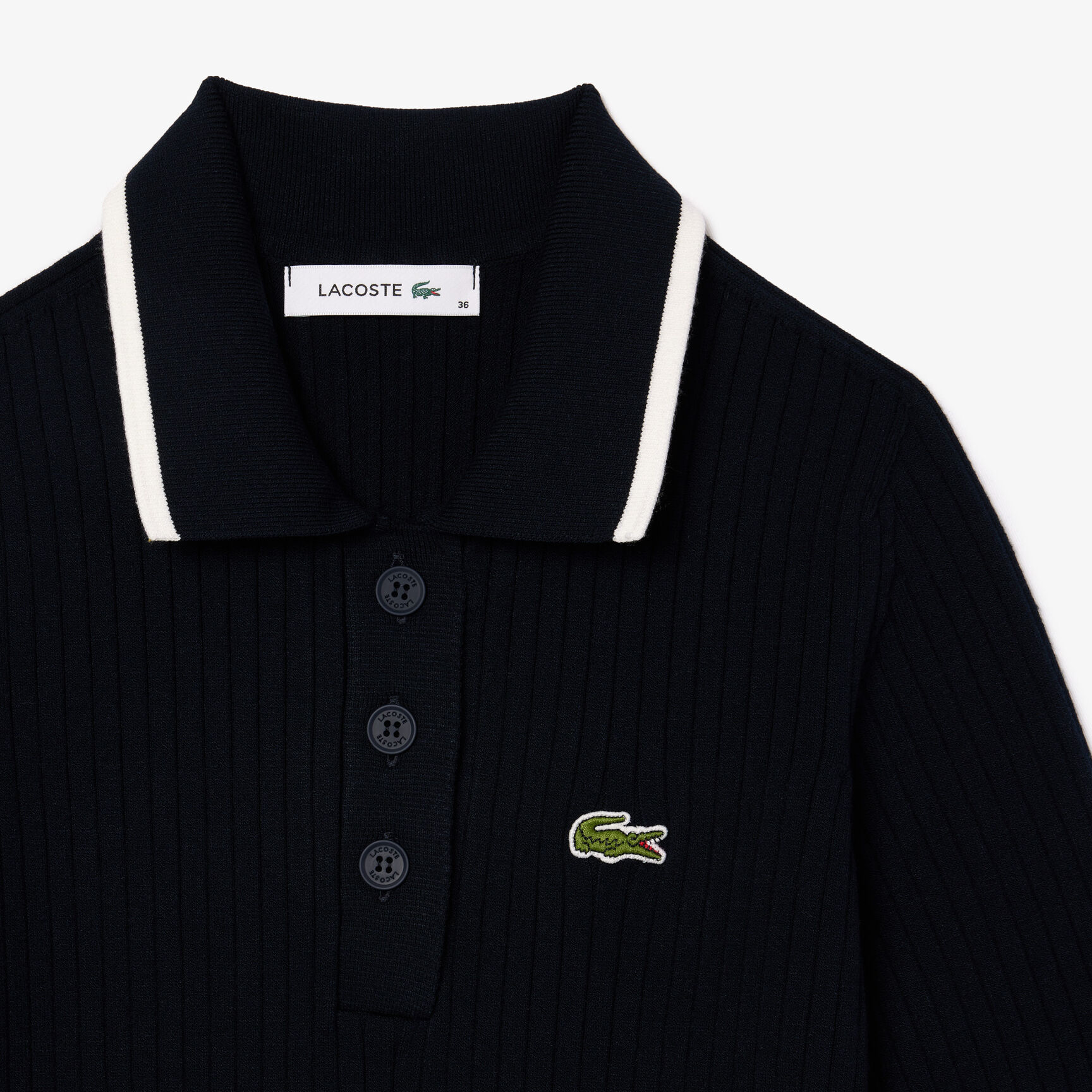 Flared Seamless 3D Flat Ribbed Polo Dress - EF7195-00-HHW