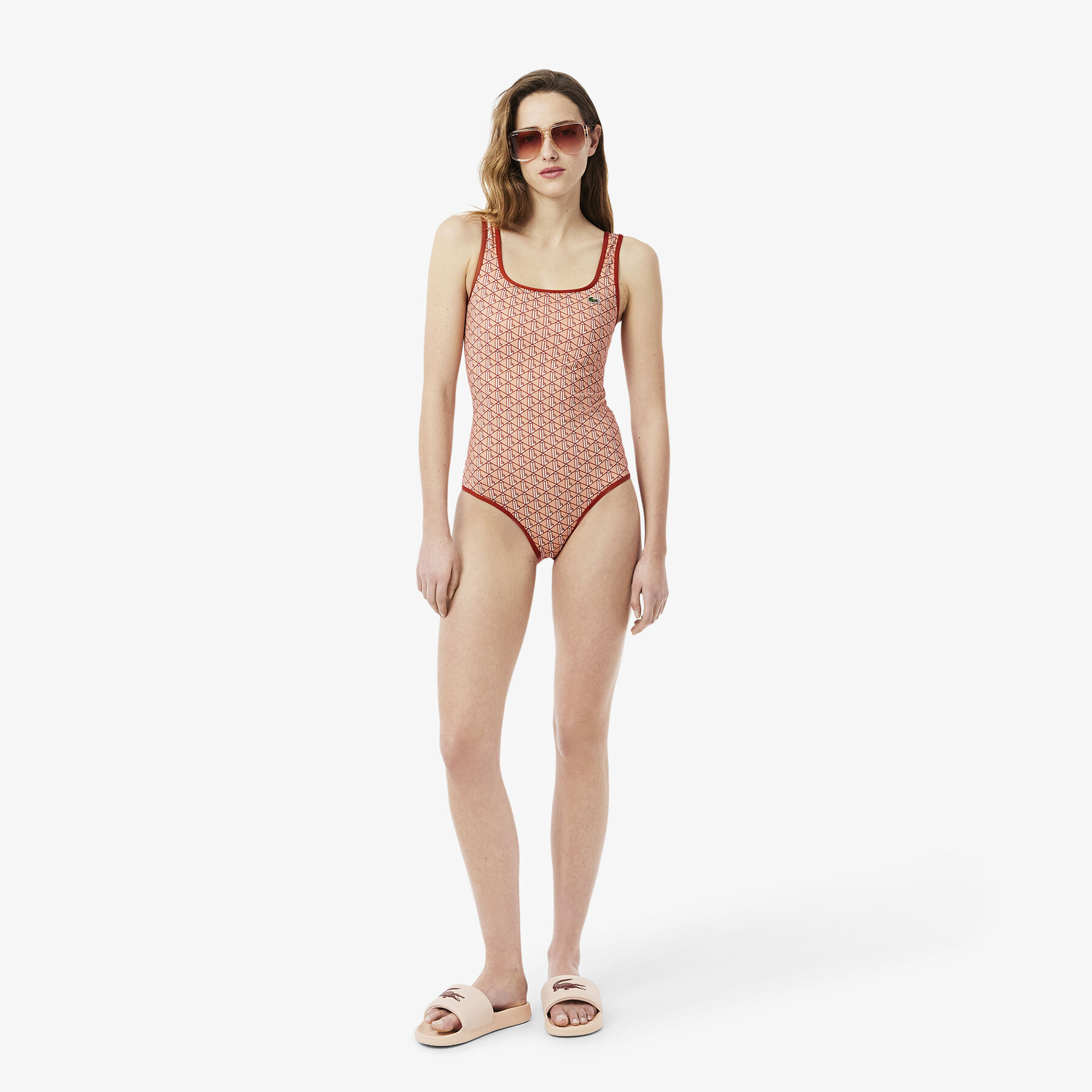 Printed One Piece Swimsuit lacoste printed one piece swimsuit