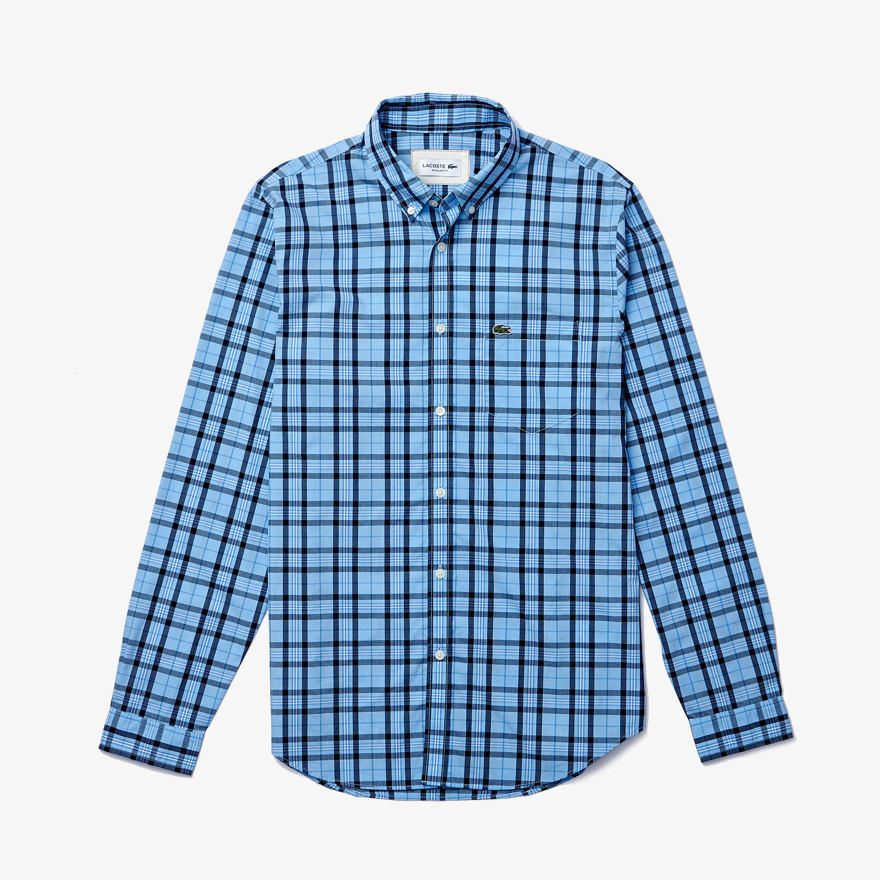 Men’s Regular Fit Check Cotton Poplin Shirt lacoste men s regular fit check cotton poplin shirt