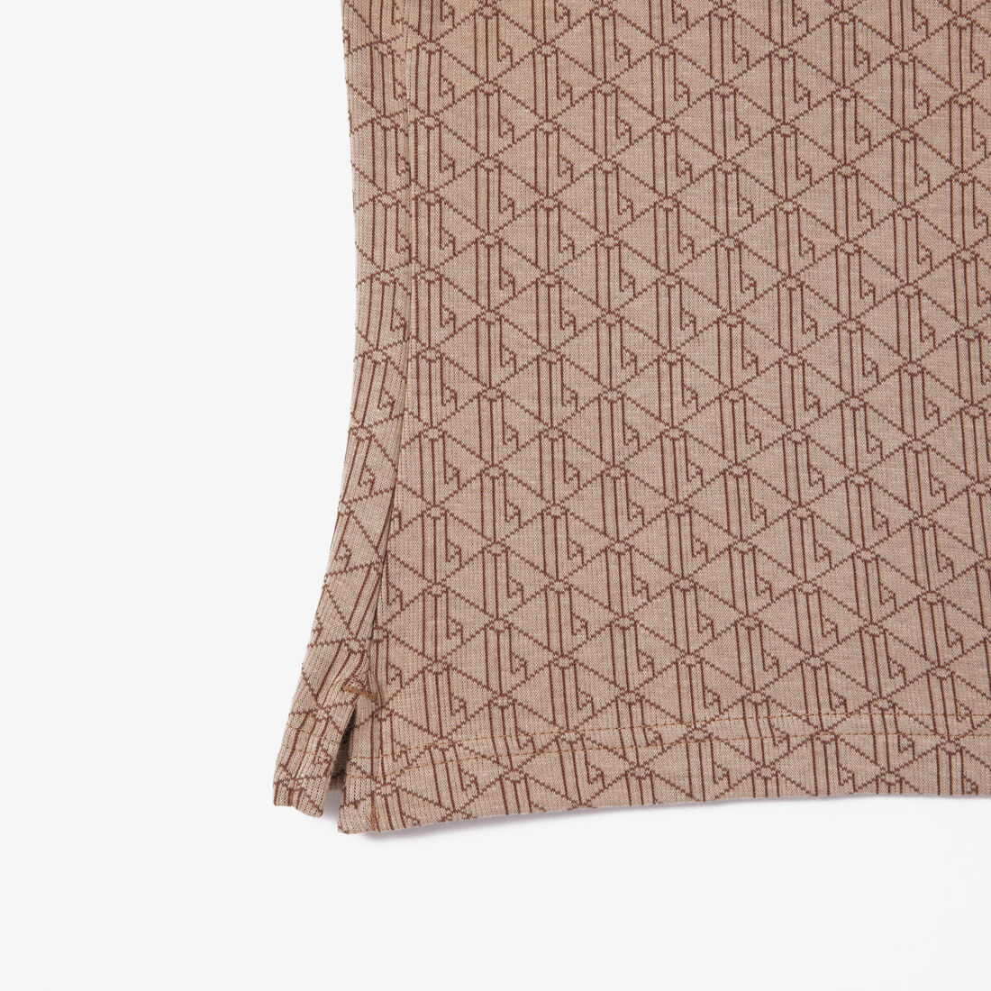 تي شيرت بولو لاكوست قطن طري بقصّة ضيقة للنساء Slim Fit Lacoste Monogram Jacquard Polo Shirt - DF0849-00-IRP