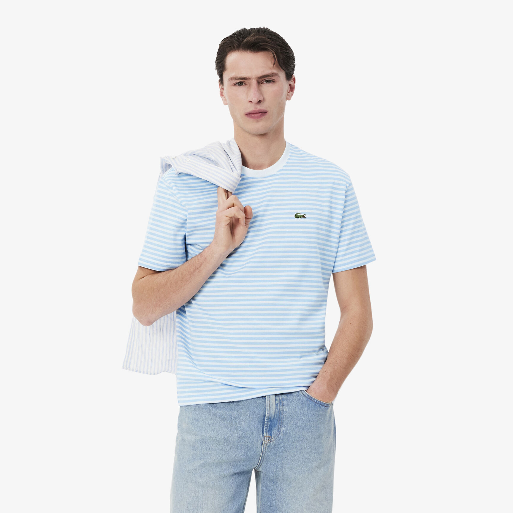 تي شيرت مخطط من القطن الثقيل Striped Heavy Cotton T-shirt - TH9749-00-F6Z