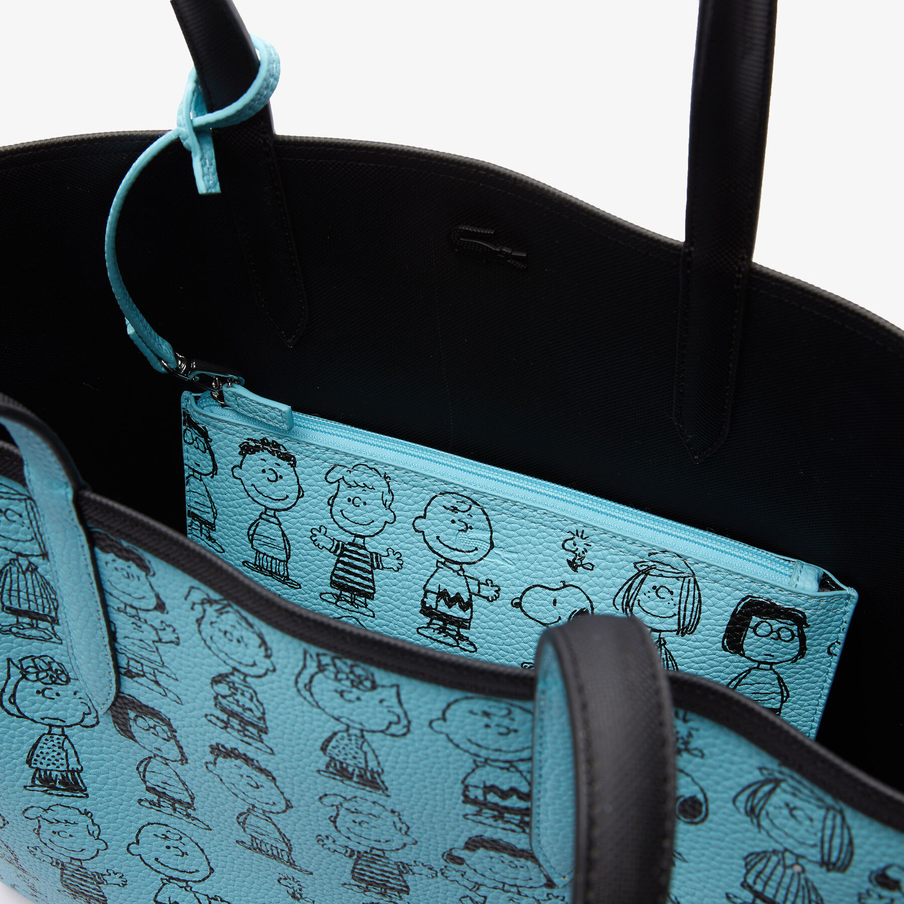 Women's Lacoste x Peanuts Zippered Print Pouch Large Shopper Bag women s lacoste x peanuts zippered print pouch large shopper bag