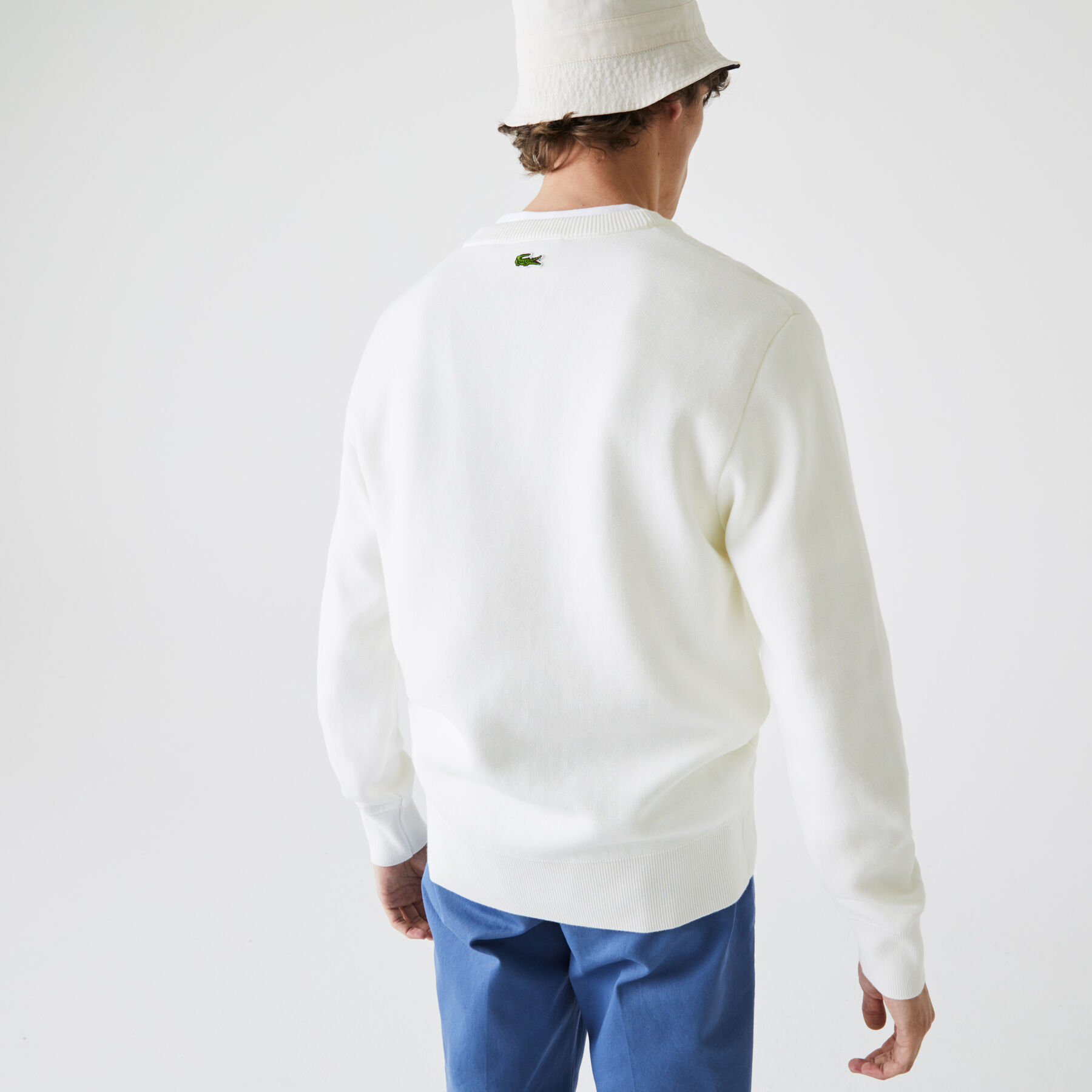 Men’s Made In France Crew Neck Embroidered Stretch Cotton Sweater lacoste men s made in france crew neck embroidered stretch cotton sweater