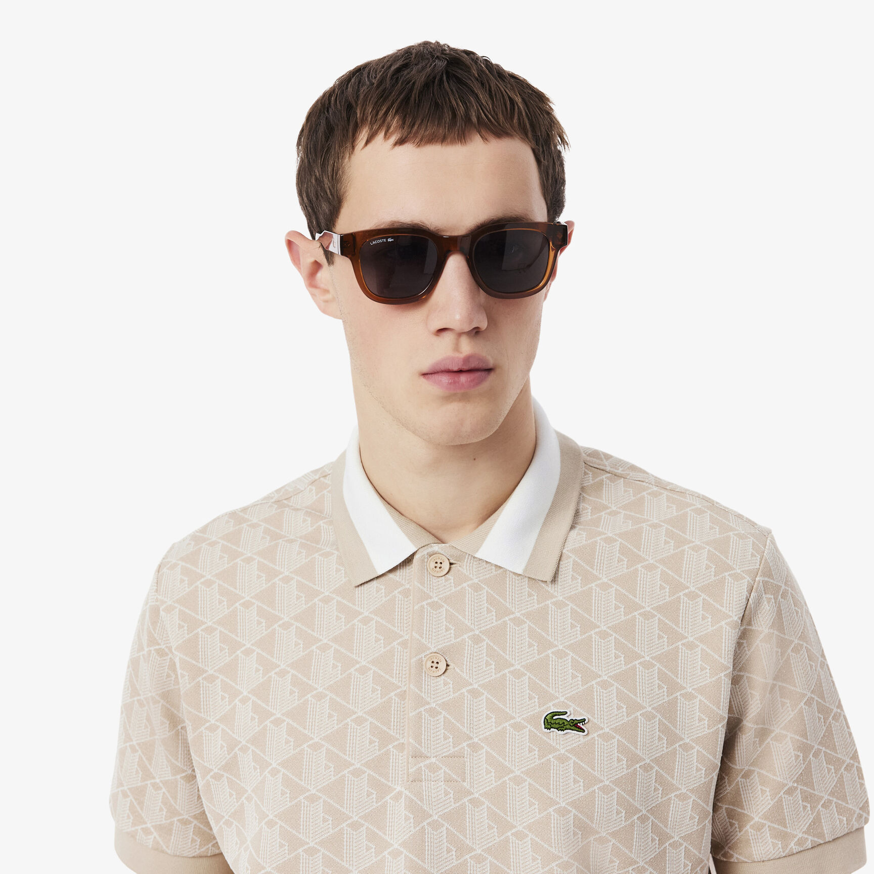 Classic Fit Monogram Jacquard Polo Shirt - DH1417-00-8GI