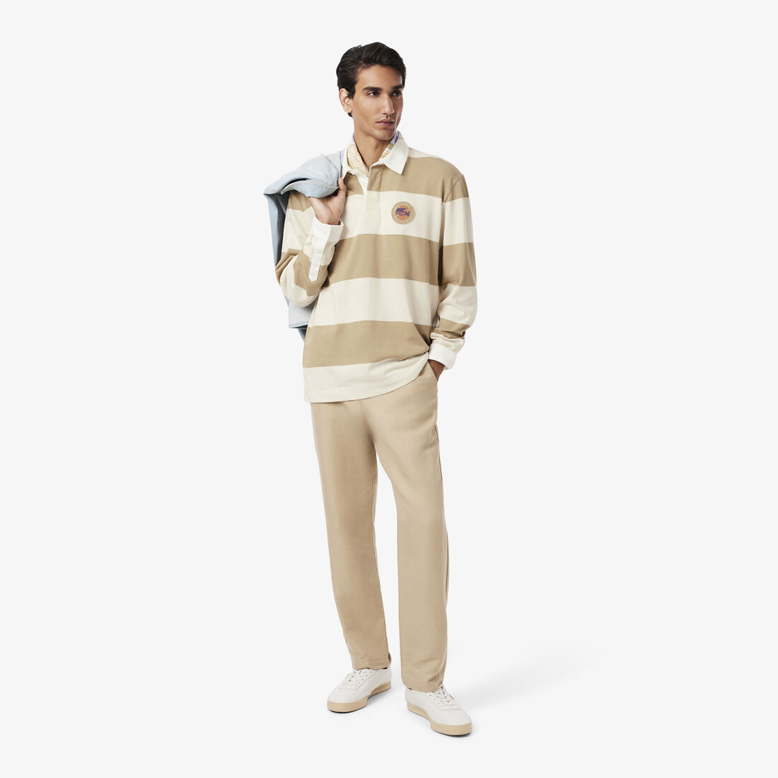 Relaxed Fit Striped Rugby Polo Shirt Relaxed Fit Striped Rugby Polo Shirt - KH5916-00-IBR