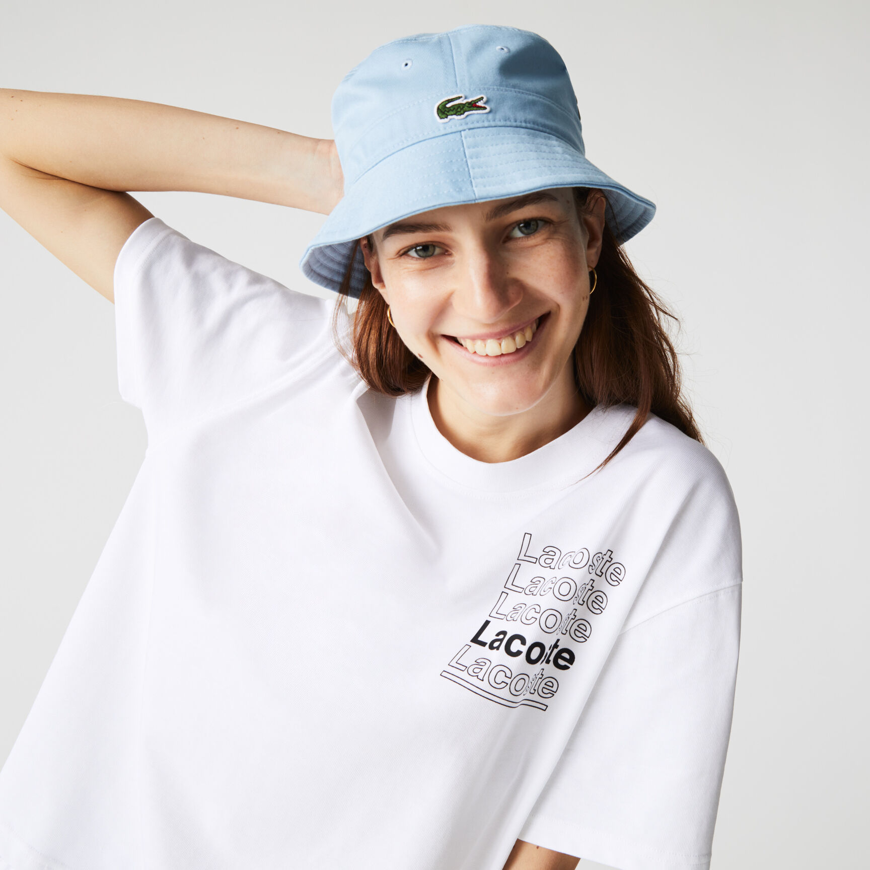 Women’s Lacoste L!VE Crew Neck Loose Print Cotton T-shirt Women’s Lacoste L!VE Crew Neck Loose Print Cotton T-shirt