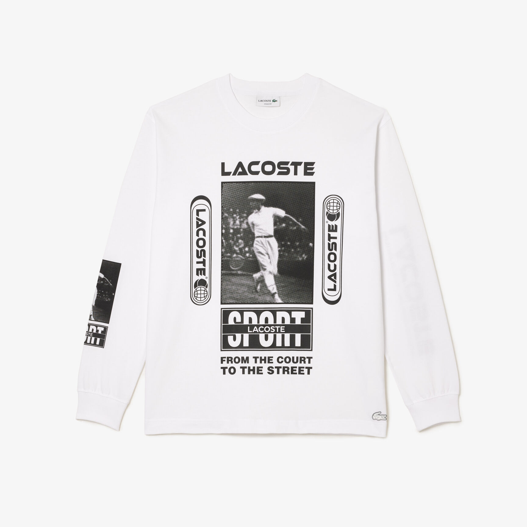 Loose fit T-shirt with Rene Lacoste print Loose fit T-shirt with René Lacoste print - TH2094-00-AU8