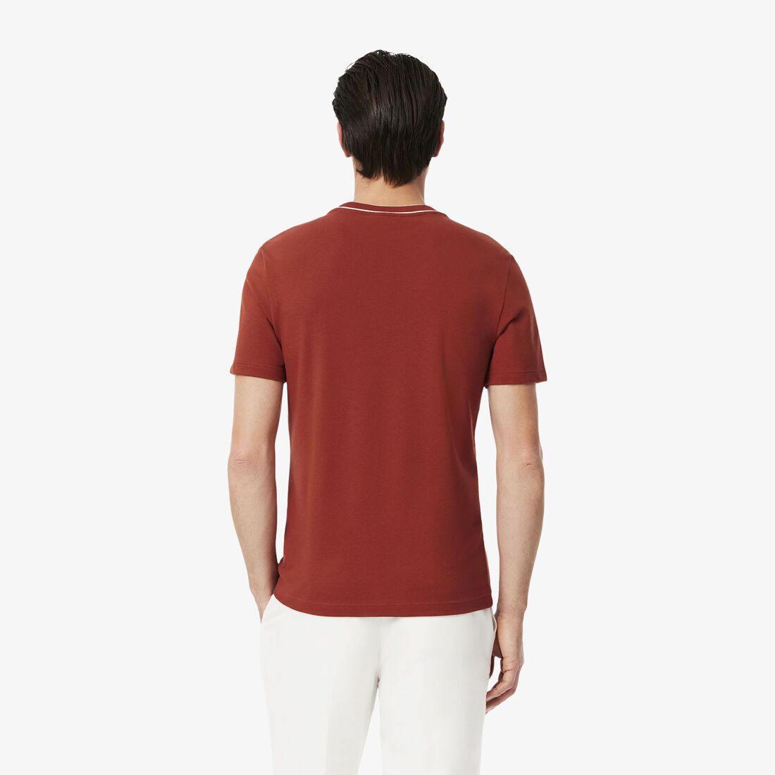 Stretch Pique Stripe Collar T-shirt Stretch Pique Stripe Collar T-shirt - TH8174-00-AFS