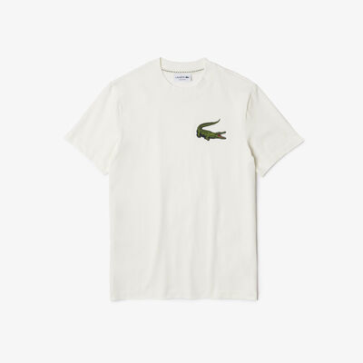 Men's Crocodile Embroidered Crew Neck Cotton T-shirt