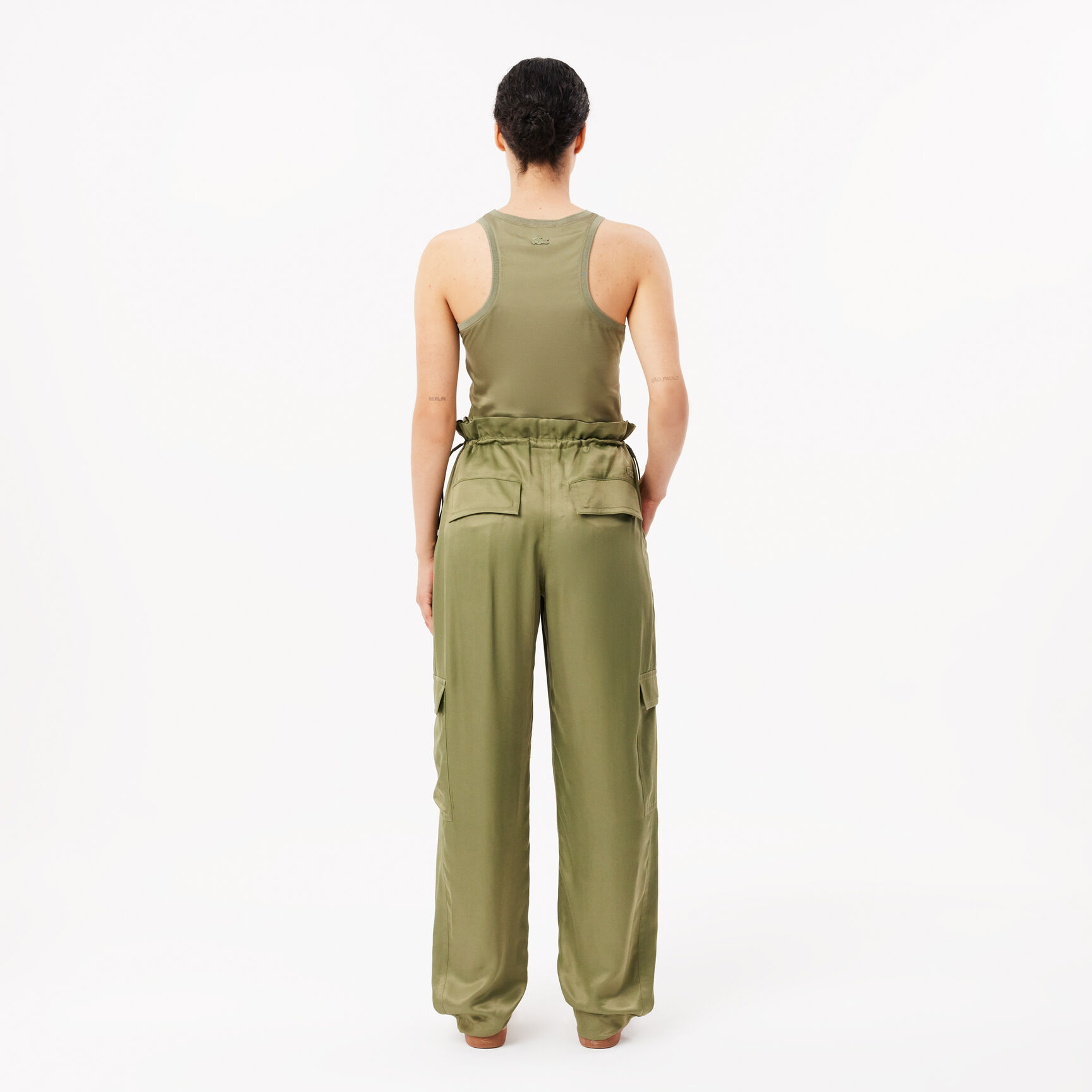 Oversized Satin Cargo Pants - HF4002-00-BMY