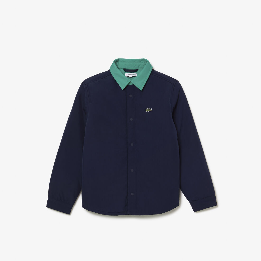قميص لاكوست تفتا مقاوم للمياه بياقة بلون مغاير للأولاد Boys' Lacoste Contrast Collar Water-Repellent Taffeta Shirt - CJ9814-00-8DM