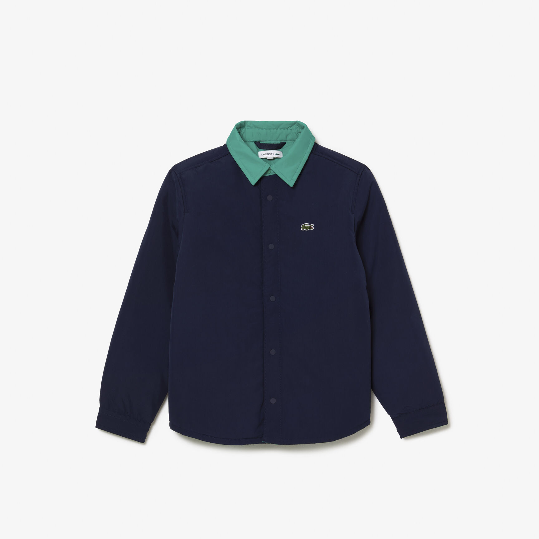 قميص لاكوست تفتا مقاوم للمياه بياقة بلون مغاير للأولاد Boys' Lacoste Contrast Collar Water-Repellent Taffeta Shirt - CJ9814-00-8DM
