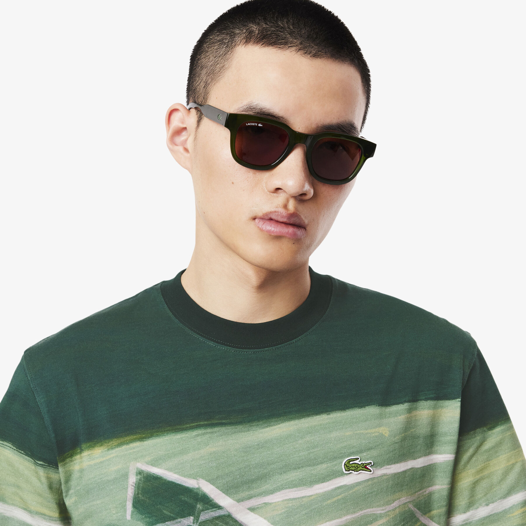 lacoste classic fit tennis print t shirt