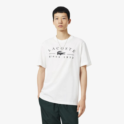 lacoste printed cotton t shirt