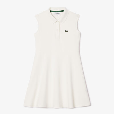 Girls' Lacoste Fit And Flare Stretch Pique Polo Dress