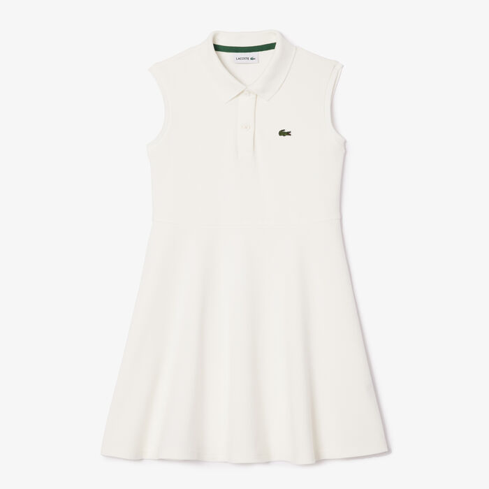 Girls' Lacoste Fit and Flare Stretch Pique Polo Dress - EJ5297-00-70V