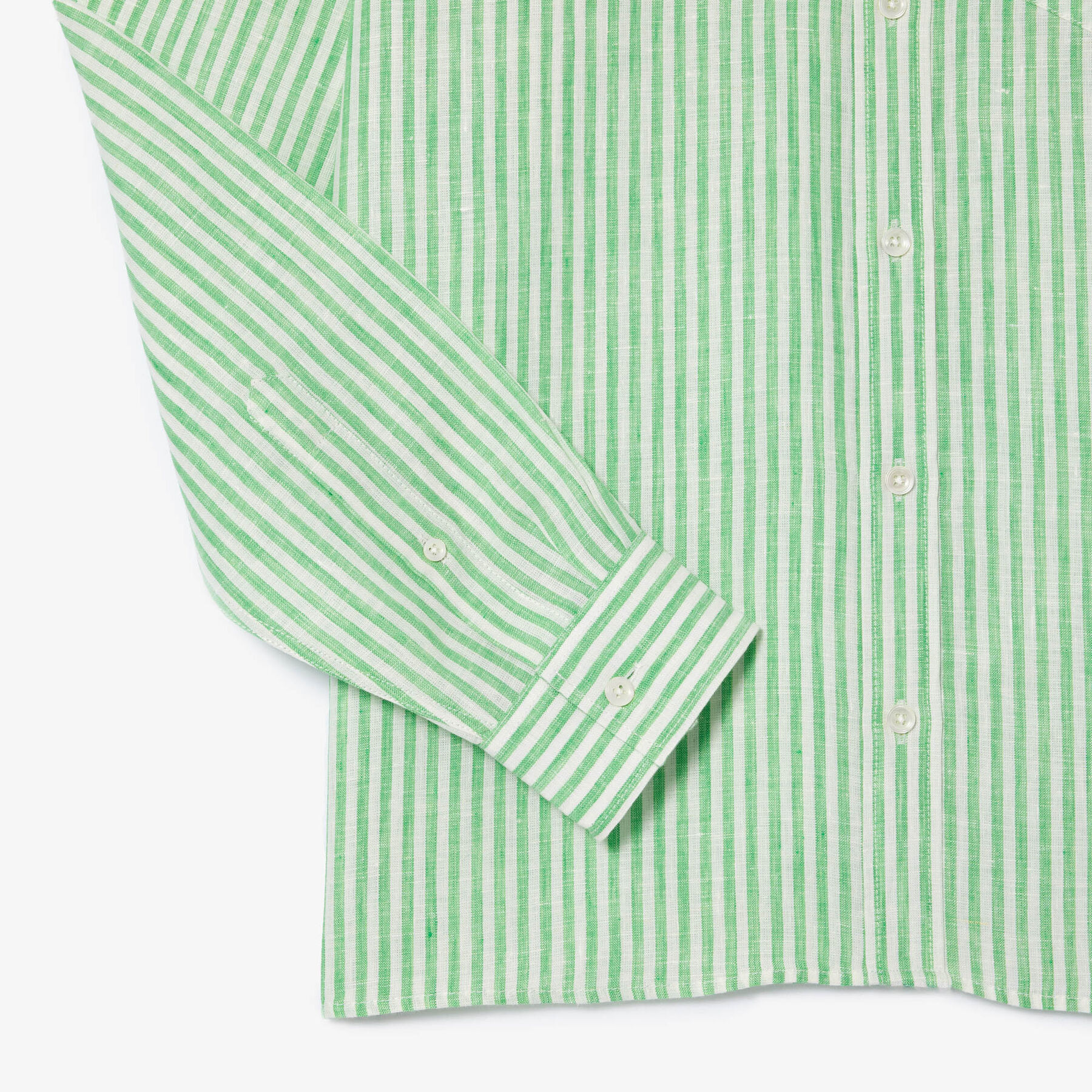 lacoste regular fit striped linen shirt