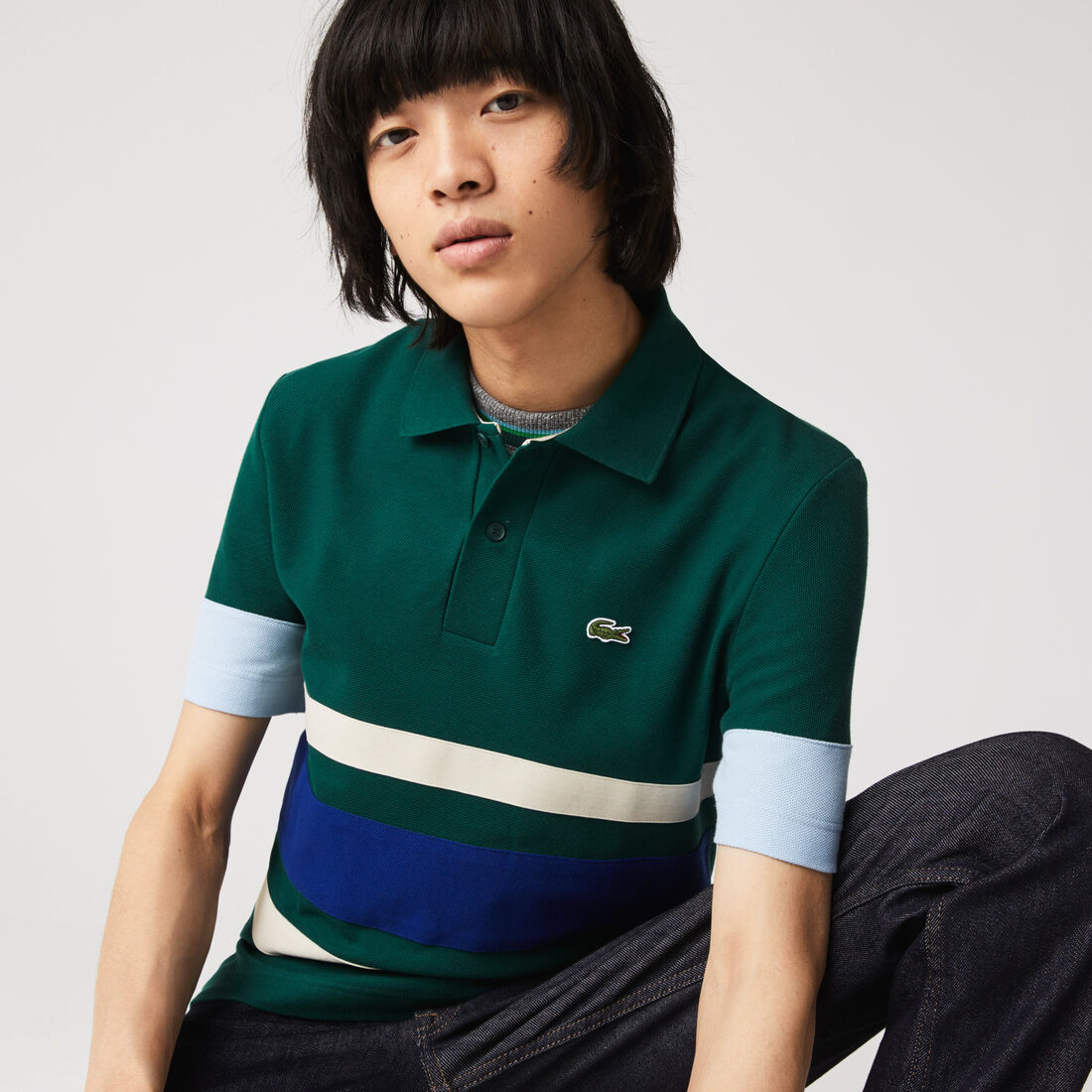 Men&rsquo;s Heritage Slim Fit Colorblock Cotton Piqu&eacute; Polo