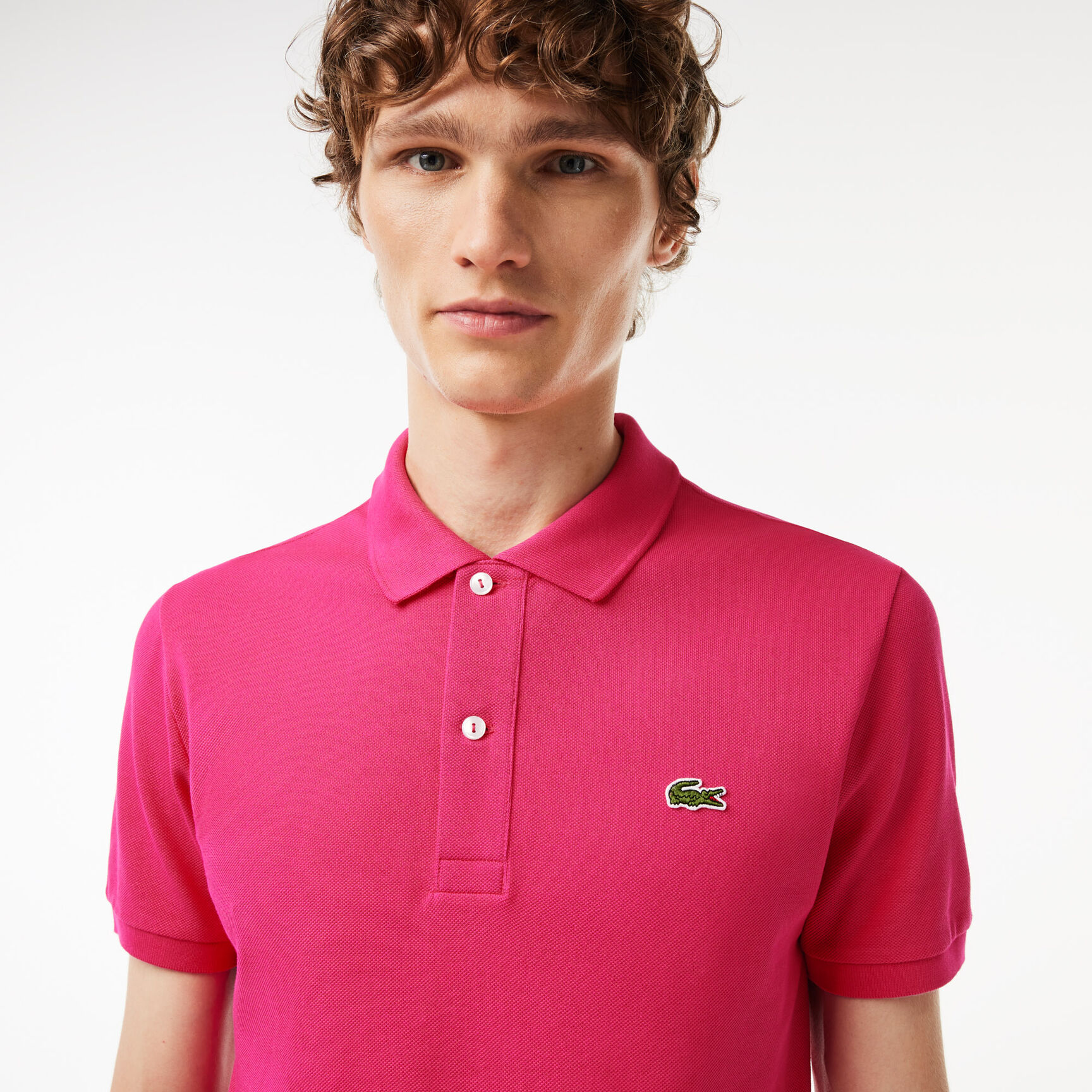 قميص بولو بيكيه بقصة ضيقة L.12.12 Original L.12.12 Slim Fit Petit Pique Cotton Polo Shirt - PH4012-00-SQI