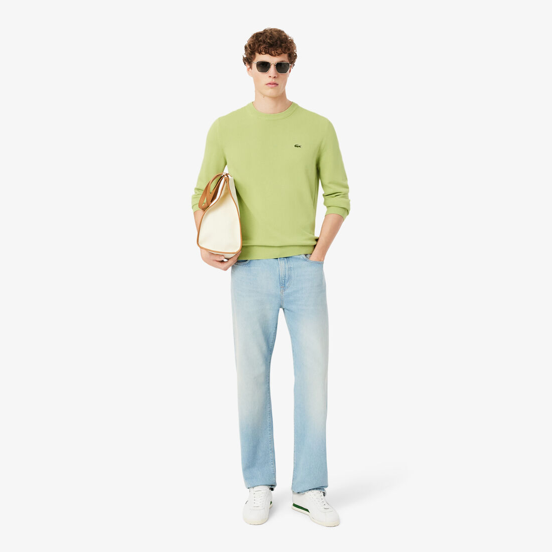 سترة قطنية أحادية اللون بياقة دائرية Monochrome Crew Neck Cotton Sweater - AH1985-00-UYB