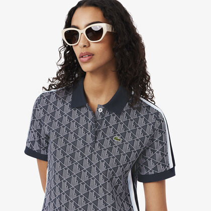 Slim Fit Monogram Jacquard Polo Dress