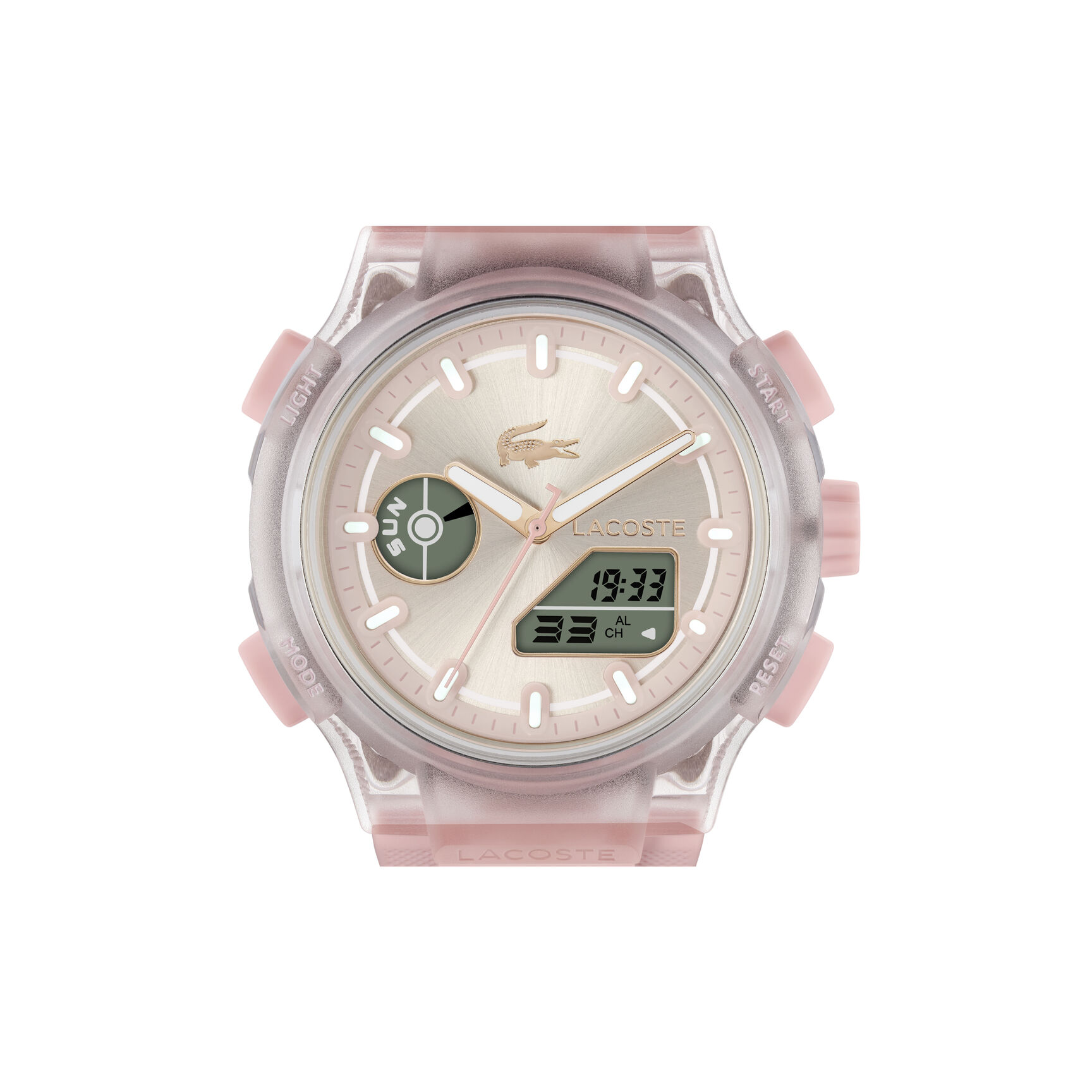 ساعة بسوار سيليكون وردي للسيدات Pink Silicone Strap Women's Watch - 2001494-PINK