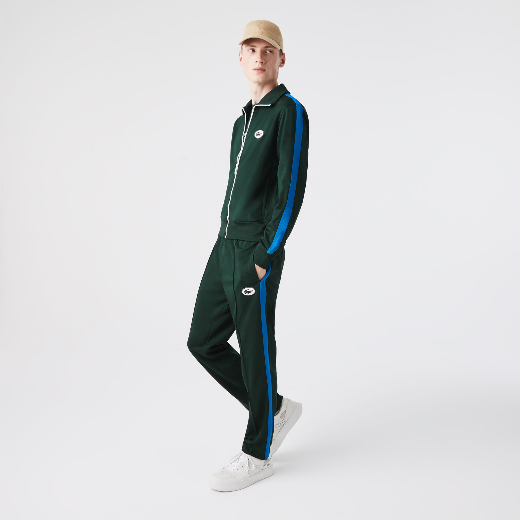lacoste men s contrast side band trackpants