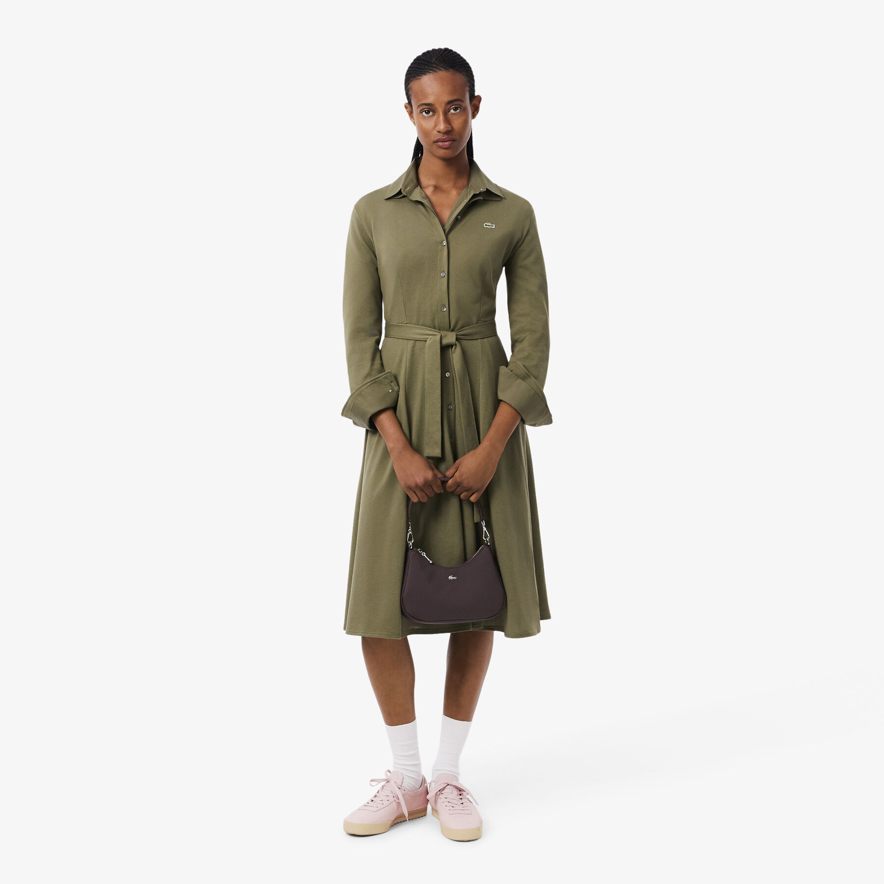 Polo Collar Belted Petit Pique Dress - EF5299-00-E9F
