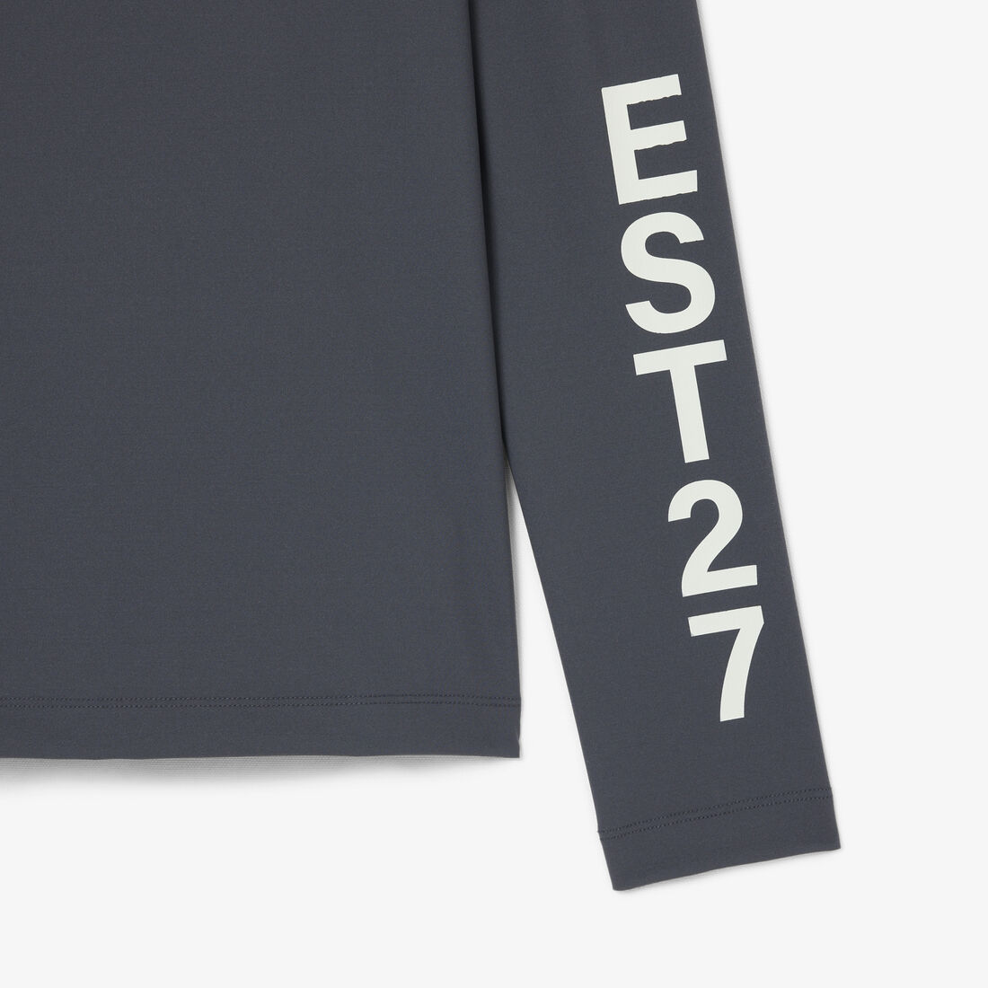 lacoste runway high neck printed stretch t shirt
