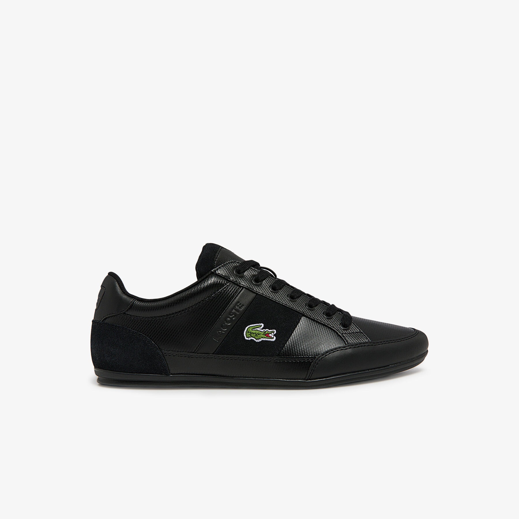 lacoste men s chaymon bl leather and synthetic tonal trainers