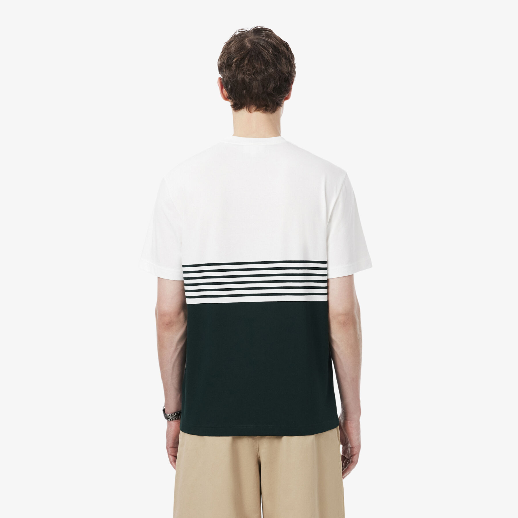 تيشيرت مخطط من قماش الجيرسيه بألوان متداخلة Striped Jersey Colour-block T-shirt - TH9795-00-0LP