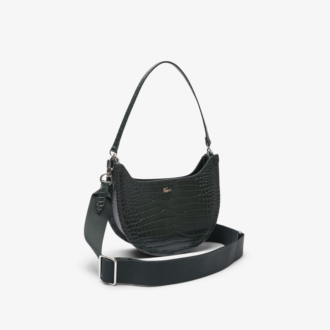 حقيبة شانتاكو صغيرة من الجلد المنقوش على شكل نصف قمر Small Chantaco Embossed Leather Half Moon Bag - NF4980KL-B43