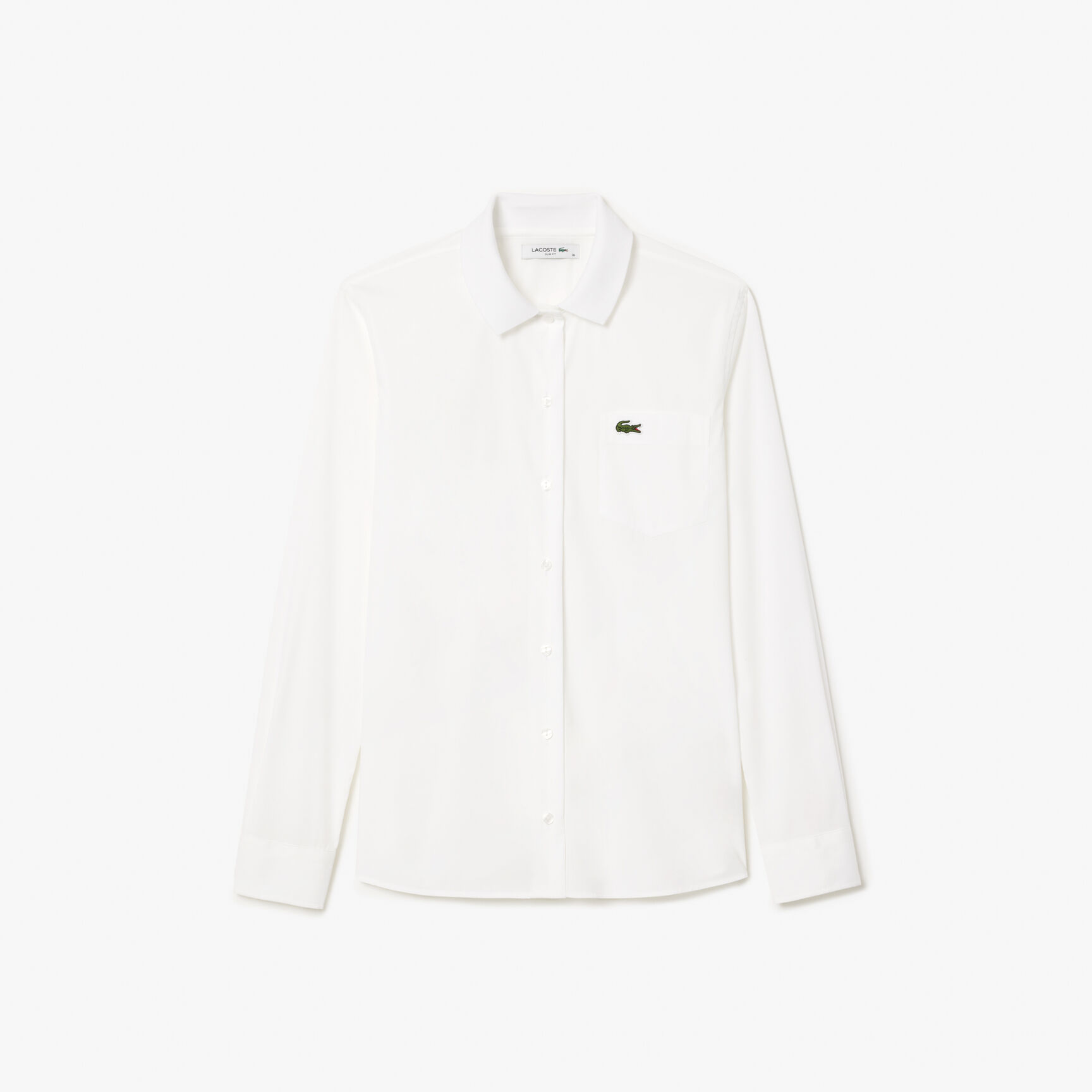 قميص بوبلين بياقة مضلعة Poplin Shirt with Ribbed Collar - CF3462-00-001