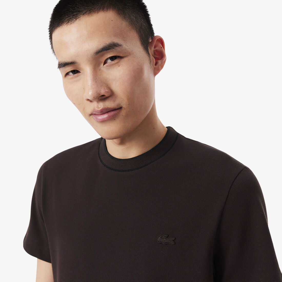 Stretch Pique Stripe Collar T-shirt Stretch Pique Stripe Collar T-shirt - TH8174-00-3LA